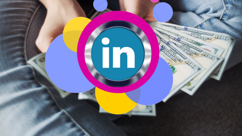 LinkedIn logo with money