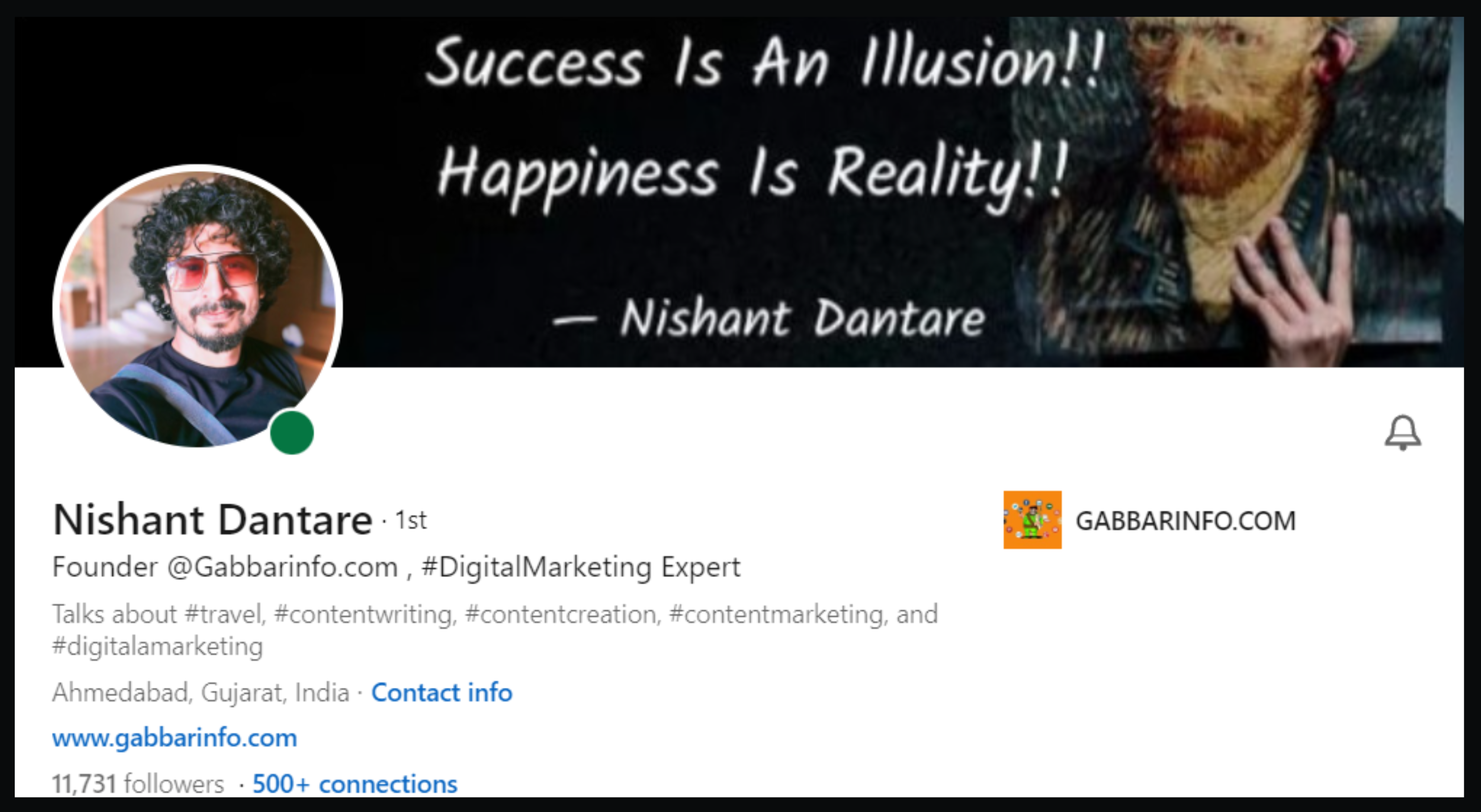 LinkedIn Profile Of Nishant Dantare
