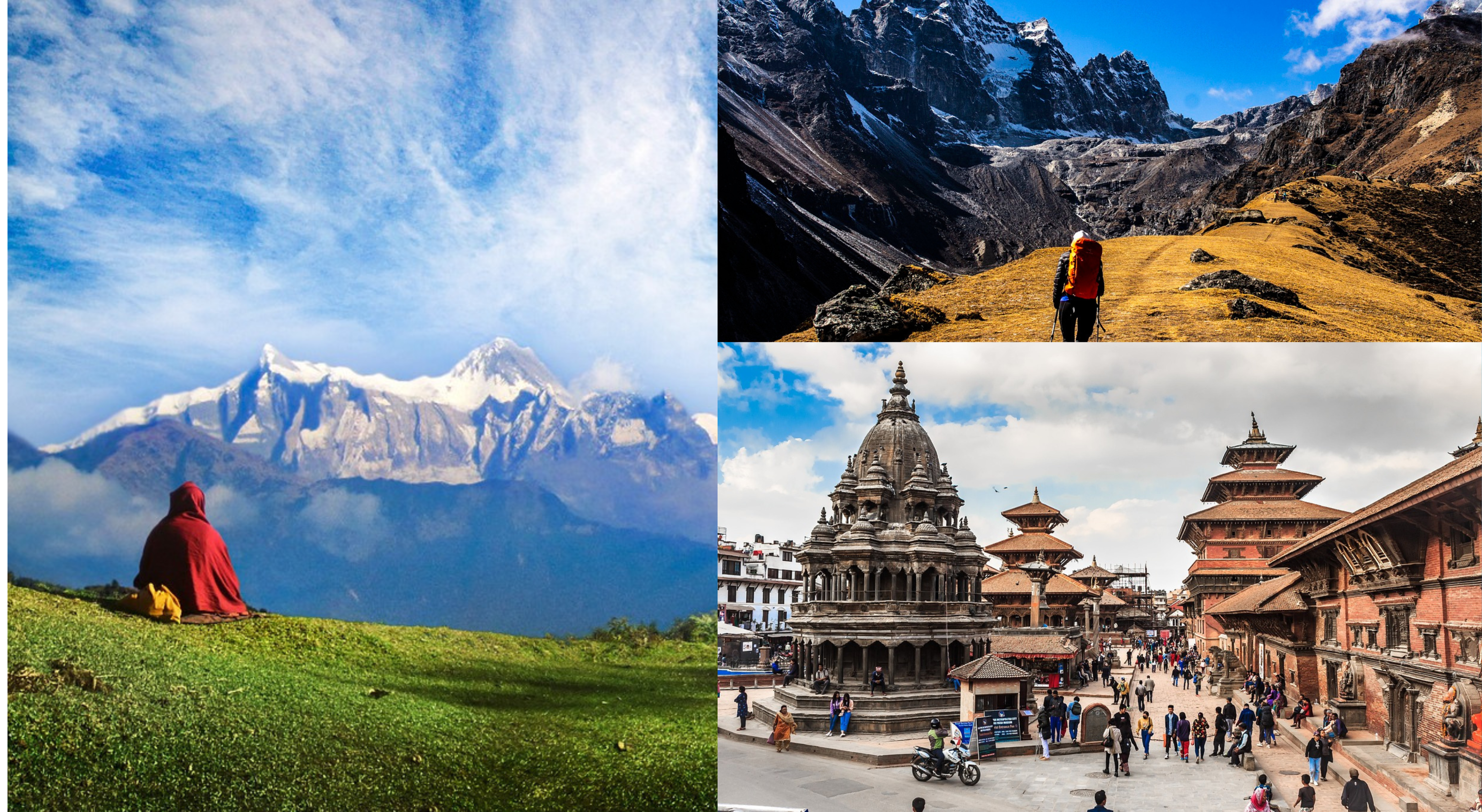 Everest, monk mountain and temple in nepal - Top 7 Travel Destinations in the World That Offer Visa Free Entry for Indians - Nepal